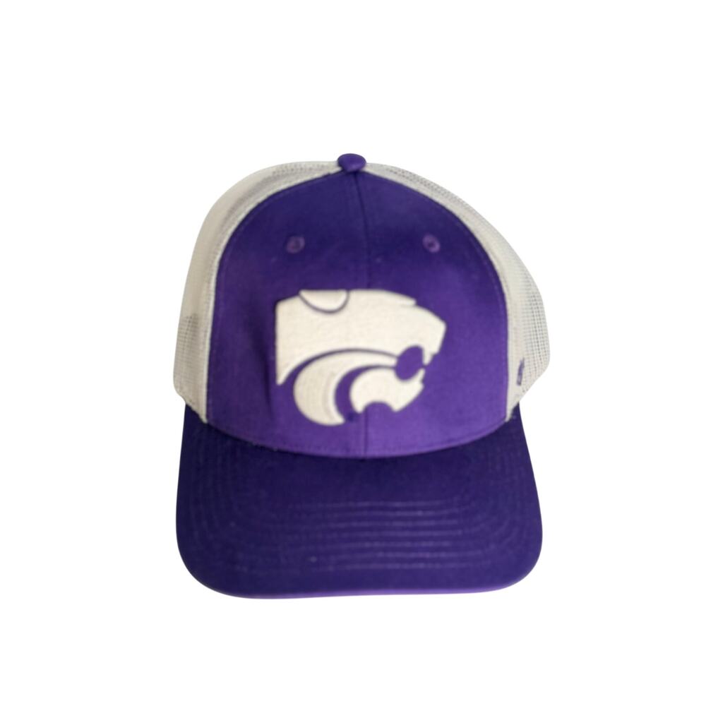 47 Kansas State Wildcats Trucker Adjustable Hat Purple White NCAA NWT OSFM